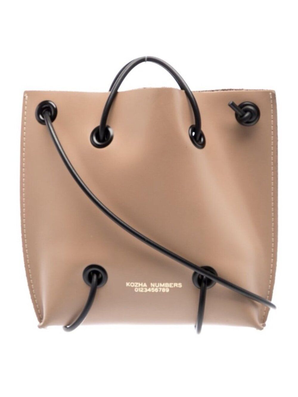 kozha numbers Authentic Tan Brown Black Leather Utility Shoulder Bag